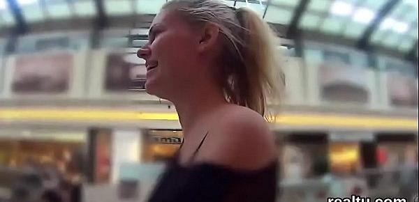  Stunning czech sweetie was teased in the shopping centre and fucked in pov